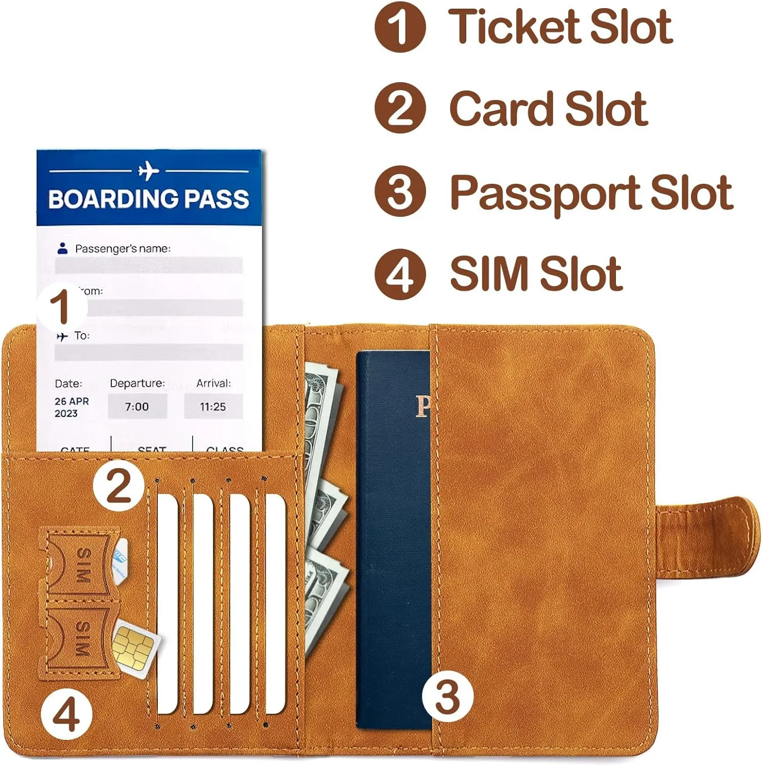 Sizobi Passport Holder Covers Case, Passport Holder for Travel Essentials, RFID Blocking Leather International Travel Must Haves Travel Accessories for Women Men, Cruise Ship Essentials, Travel Gifts