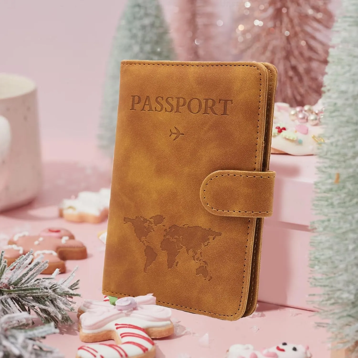 Sizobi Passport Holder Covers Case, Passport Holder for Travel Essentials, RFID Blocking Leather International Travel Must Haves Travel Accessories for Women Men, Cruise Ship Essentials, Travel Gifts