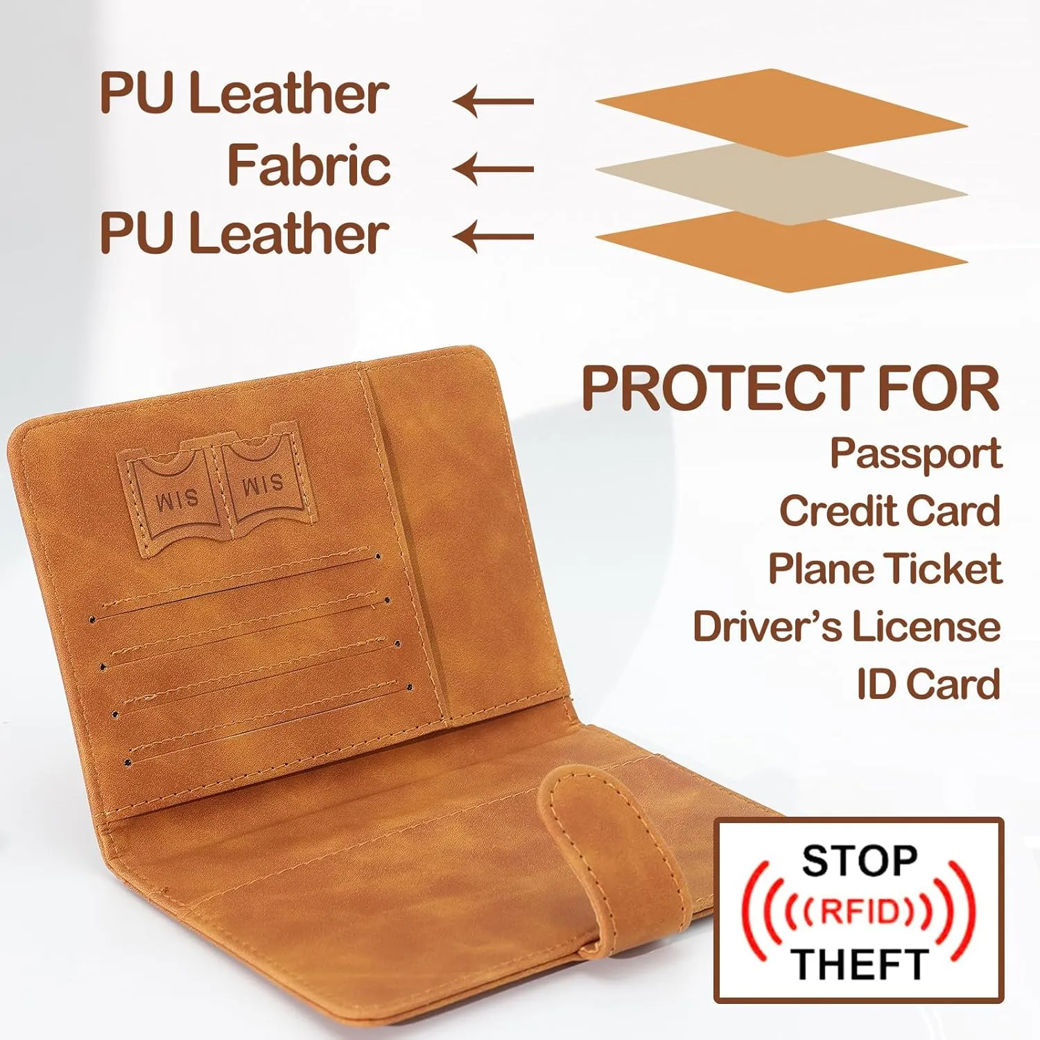 Sizobi Passport Holder Covers Case, Passport Holder for Travel Essentials, RFID Blocking Leather International Travel Must Haves Travel Accessories for Women Men, Cruise Ship Essentials, Travel Gifts