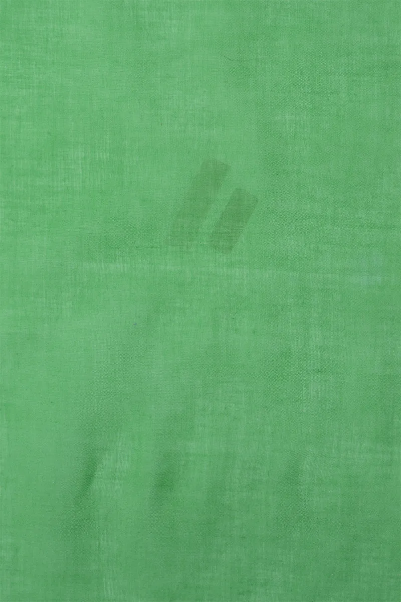 Solid Green Vintage Cotton Scarf w/ Tonal Trim
