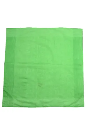 Solid Green Vintage Cotton Scarf w/ Tonal Trim