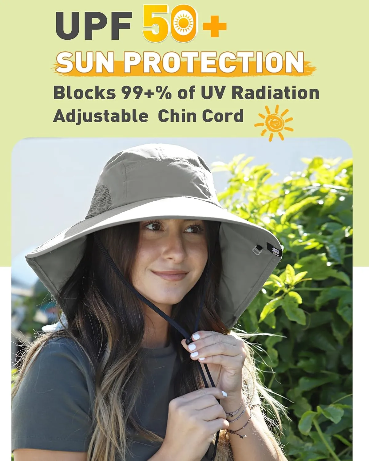 Tirrinia Womens Hiking Hat Wide Brim Hat with Large Neck Flap UPF 50  Sun Protection Hats