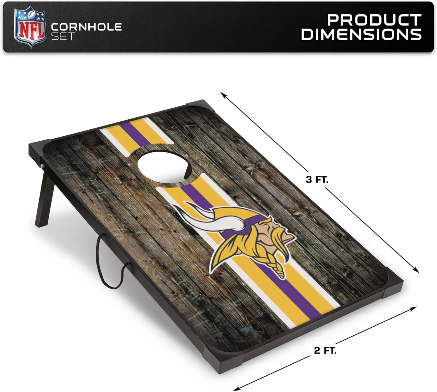 Wild Sports NFL 2' x 3' MDF Deluxe Cornhole Set - with Corners and Aprons