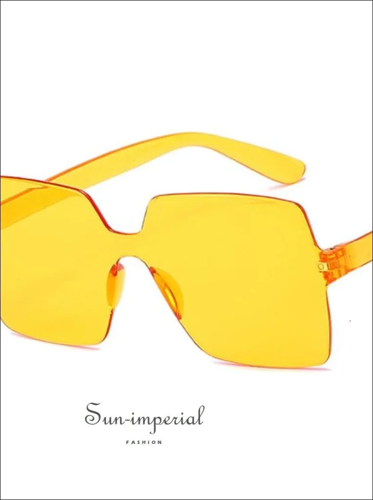 Women Yellow Fashion Sunglasses Oversized Square Shape