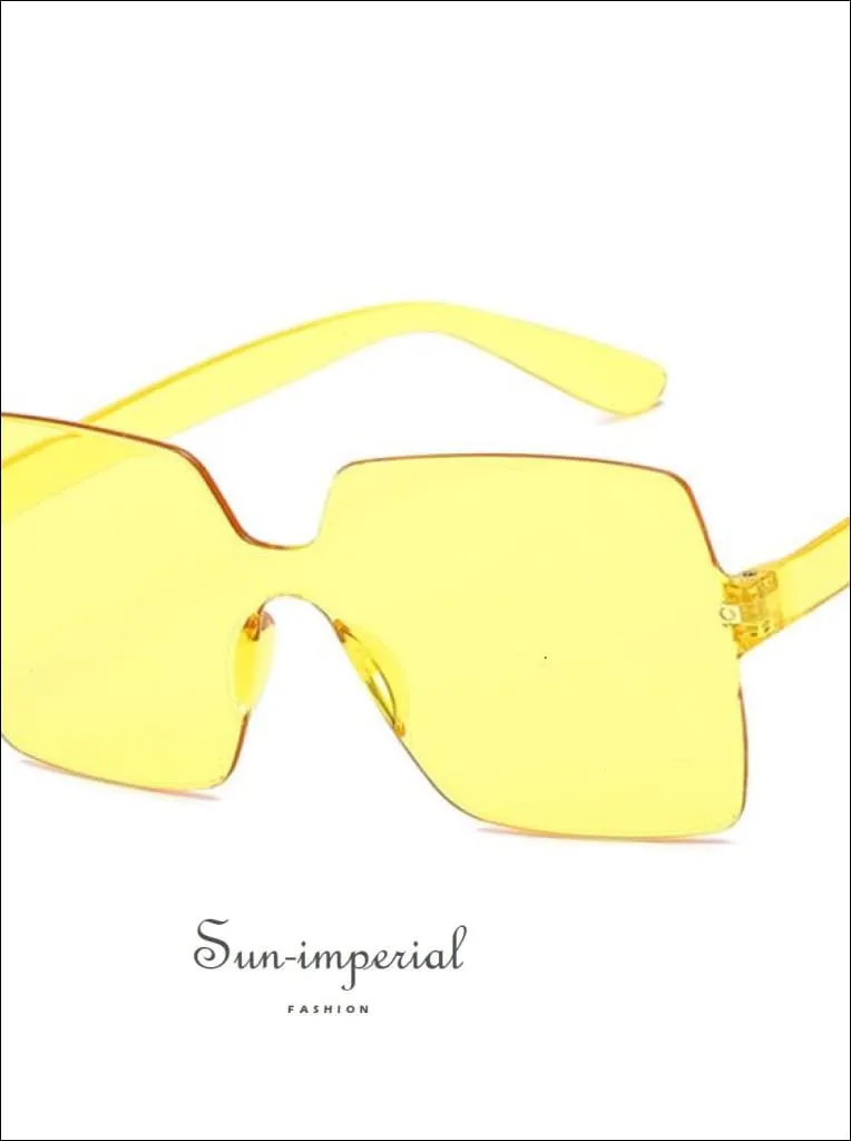 Women Yellow Fashion Sunglasses Oversized Square Shape