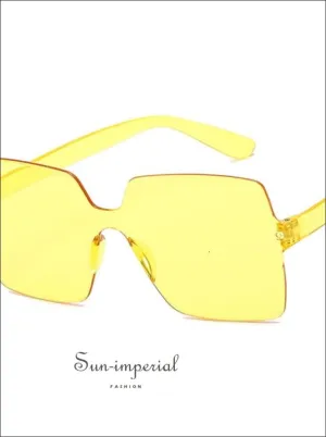 Women Yellow Fashion Sunglasses Oversized Square Shape