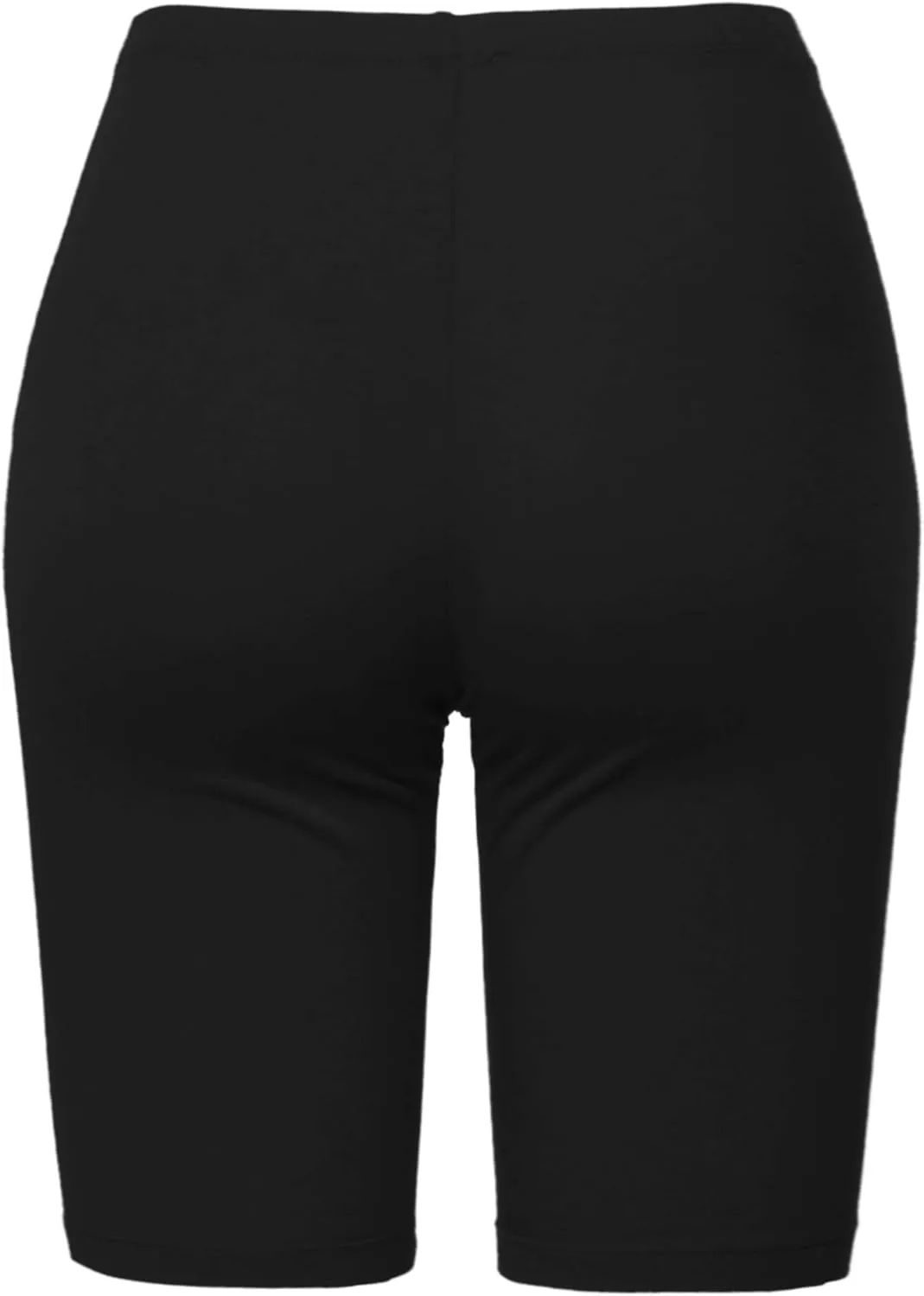 Women's Basic Solid Premium Cotton Mid Thigh High Rise Biker Bermuda Shorts