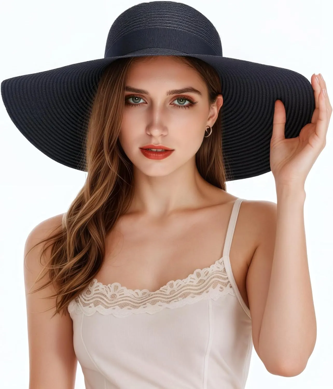 Women's Foldable Wide-Brimmed Beach Hat Summer Sun Beach Hat