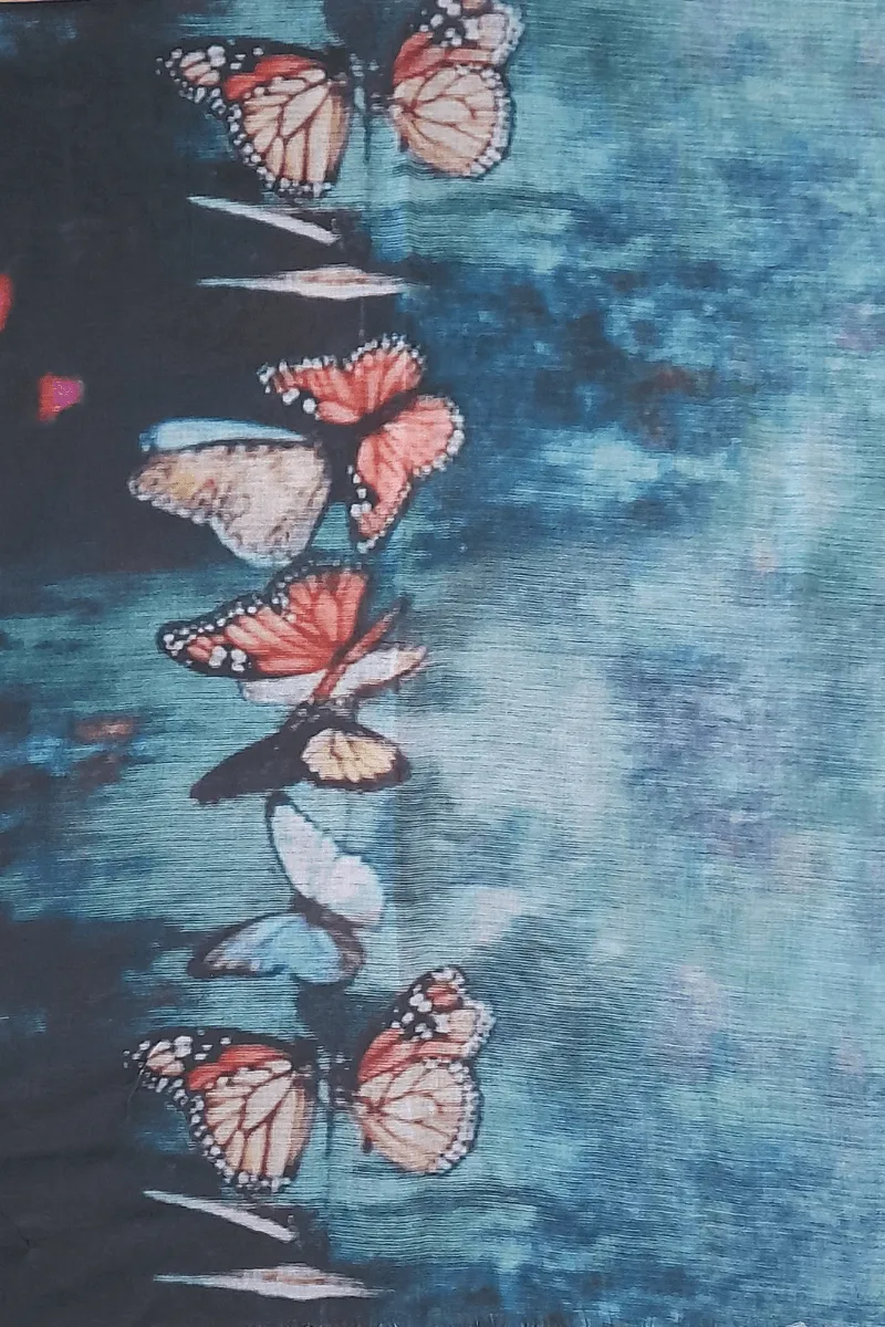 Zura Frida Kahlo 100% Cotton Scarf - Butterflies