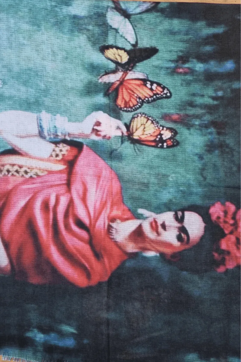 Zura Frida Kahlo 100% Cotton Scarf - Butterflies